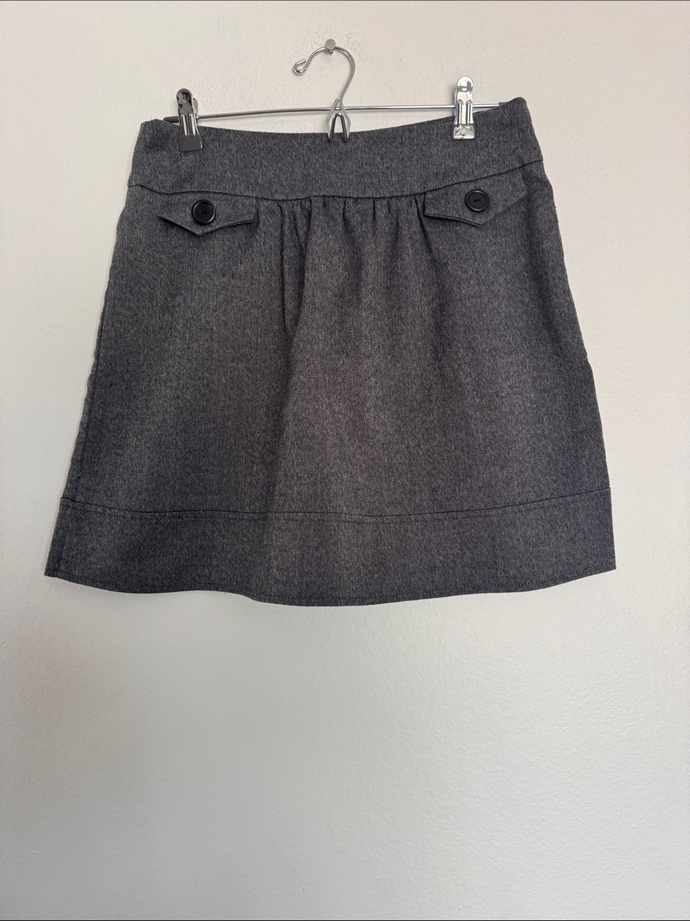 Final Touch Charcoal Gray A-Line Mini Skirt